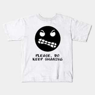 Poker Face Sharing (Black) Kids T-Shirt